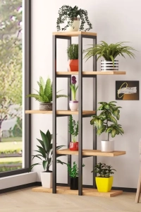 Dekoratif 5 Raflı Metal Çiçeklik Saksı Standı Saksılık Atlantikçam